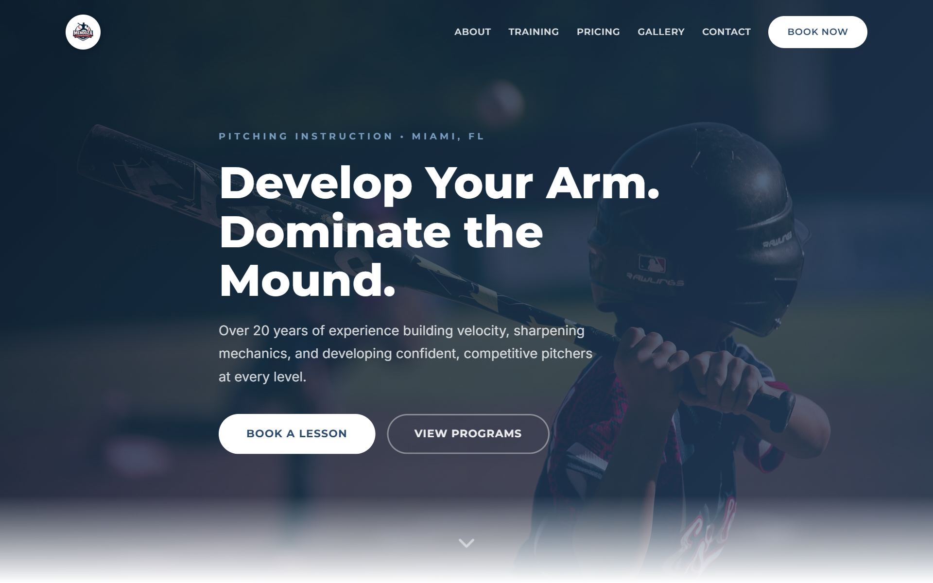 Mendoza Pitching Academy homepage